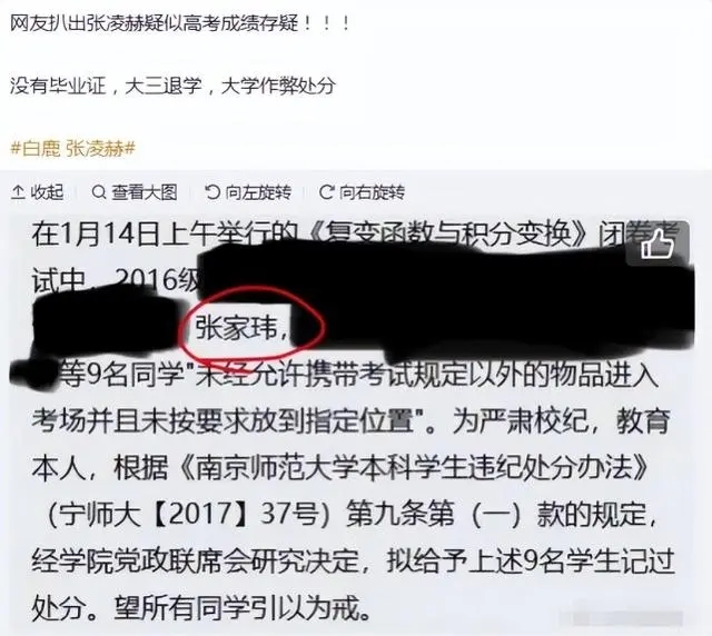 张凌赫毕业于哪所大学高考成绩学霸人设真假?张凌赫为何大学退学