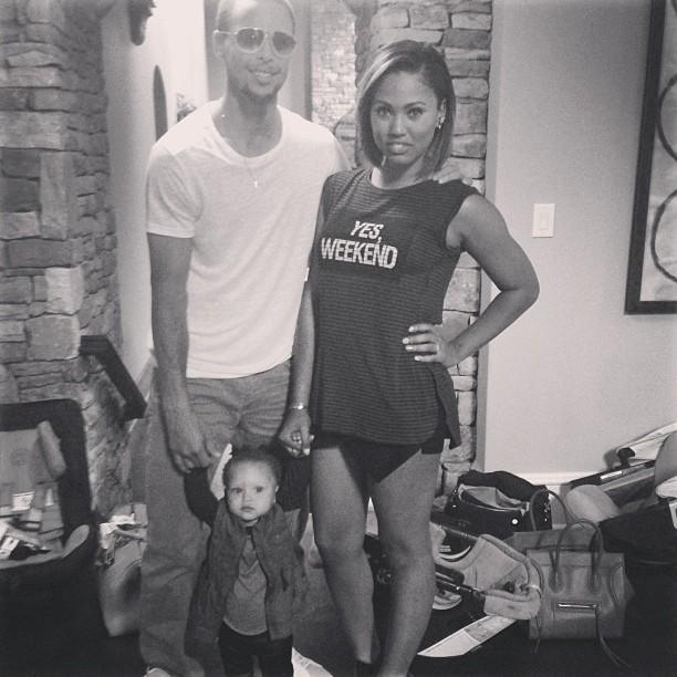 勇士库里老婆女儿照片图片