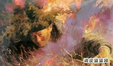 邱少云的英雄事迹简介和被火烧后的图,邱少云